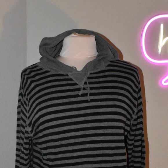 Trilogy GREY&BLACK STRIPED HOODIE TEE - Picture 2 of 3